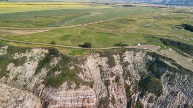 Aerial view of Horsethief Canyon in Alberta, Canada. clipart