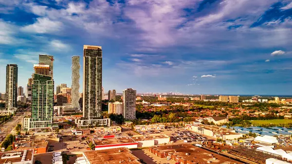 stock image Aerial view of Mississauga skyline on a beautiful summer day, Ontario - Canada.