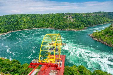 Niagara Şelalesi, Ontario 'da, Niagara Nehri' nin karşısındaki Whirlpool Aero Car.