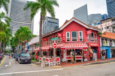 Singapur - 19 Ağustos 2023: Kampong Parlak Binaları.