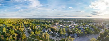 Aerial view of Cedarburg town at sunset, Wisconsin. clipart