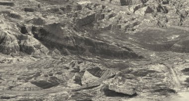 Alberta, Kanada 'daki At Hırsızı Kanyonu' nun havadan görünüşü.