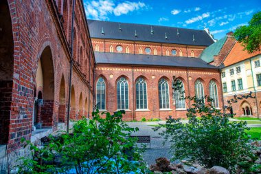 Riga, Letonya - 8 Temmuz 2017: Riga sokakları ve ortaçağ binaları.