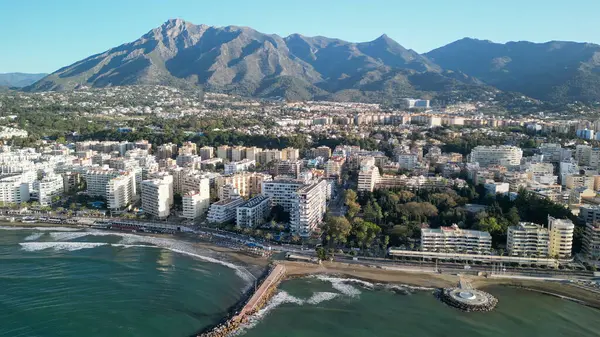 Marbella, Endülüs 'ün havadan görünüşü. Güney İspanya.