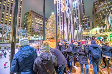 New York City - 30 Kasım 2018: Manhattan 'da Rockefeller Center Buz Pisti.