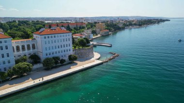Aerial view of Zadar cityscape along the sea, Croatia.