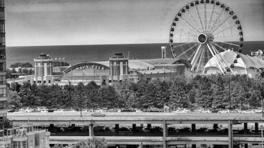 Chicago navy pier havadan görünümü.