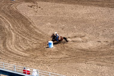 Calgary, Alberta - July 10, 2024: Rodeo show at Stampede Park. clipart