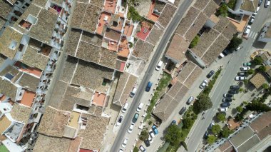 Zahara de la Sierra, Endülüs 'ün hava manzarası. Güney İspanya.