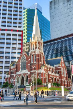 Brisbane, Australia - August 14, 2009: Albert Street Uniting Red Church on a beautiful sunny day.
