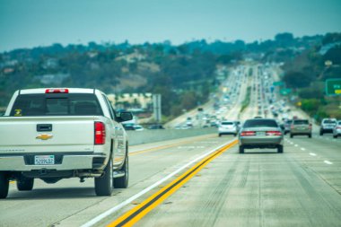 San Diego - 31 Temmuz 2017 Los Angeles yolu boyunca trafik.