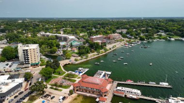 Wisconsin, Cenevre Gölü 'nün havadan görünüşü - ABD.