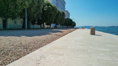 Aerial view of Zadar cityscape along the sea, Croatia.