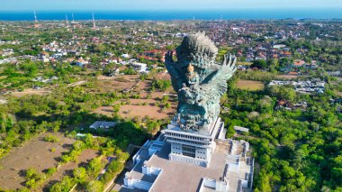 Amazing aerial view of Patung Garuda Wisnu Kencana in Bali, Indonesia clipart