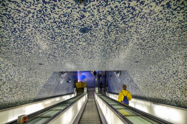 Naples, Italy - November 13, 2024: Toledo metro station in Naples, a masterpiece of contemporary architecture and art. clipart