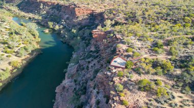 Hawks Head 'in Batı Avustralya' daki Kalbarri Ulusal Parkı 'ndaki hava görüntüsü..