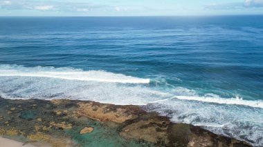 Bahar mevsimi boyunca Batı Avustralya 'daki Kalbarri Sahili ve Kasaba' nın hava manzarası.