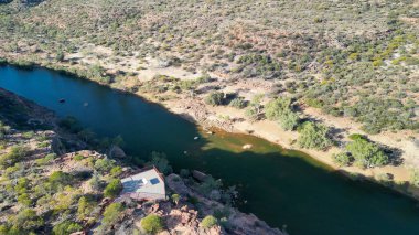 Hawks Head 'in Batı Avustralya' daki Kalbarri Ulusal Parkı 'ndaki hava görüntüsü..