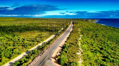 Stunning drone perspective of a beekeeping reserve in Western Australia's untouched wilderness. clipart