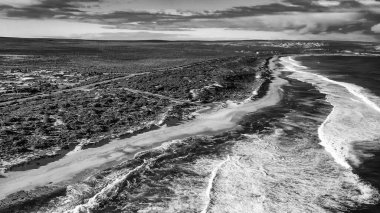 Bahar mevsimi boyunca Batı Avustralya 'daki Kalbarri Sahili ve Kasaba' nın hava manzarası.