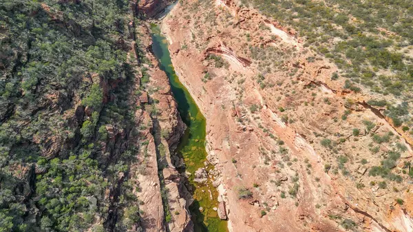 Kalbarri Ulusal Parkı, Batı Avustralya Kanyonu 'ndaki Z Bend' in hava görüntüsü.