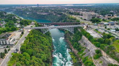 Aerial view of Niagara Falls Gorge, Ontario. clipart