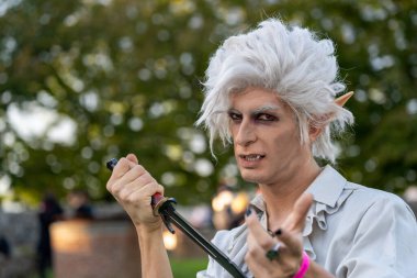 Lucca, İtalya - 1 Kasım 2024: Lucca Comics ve Games, Lucca Comics ve pop kültürünün coşkulu bir kutlaması binlerce hayranını Lucca 'nın ortaçağ sokaklarına getirdi.