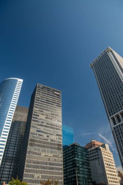 Muhteşem Aşağı Manhattan Skyline, NYC 'nin Ünlü Gökdelenleri ve Mimarisi.