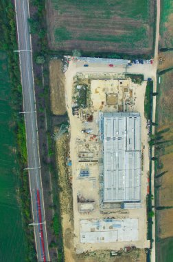 Kimyasal Endüstri İnşaat Alanının Hava Çekimi.