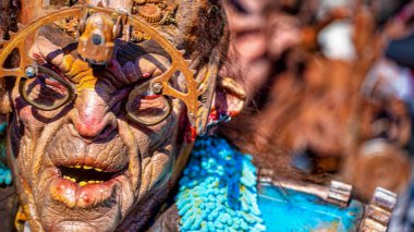 Venice, Italy - February 8th, 2015: People masquerading at the famous Venice Carnival.