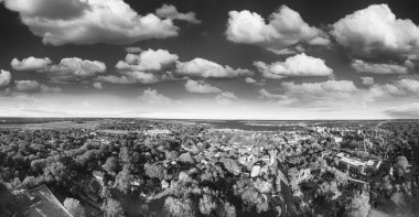 Gün batımında St. Augustine 'in panoramik hava manzarası, Florida.