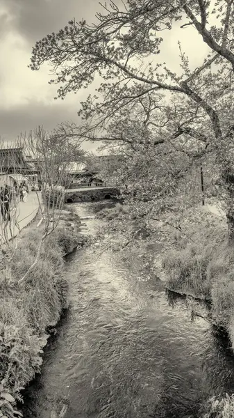 Oshino Hakkai 'deki geleneksel köy atmosferi doğa ve tarihsel cazibeyle çevrili..