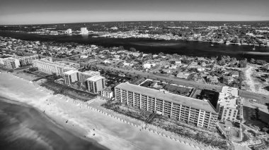 Fort Walton, Florida - Panoramic aerial view of cityscape and beach.