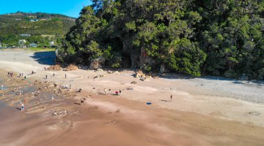 Sıcak Su Sahili, Yeni Zelanda 'nın kuş bakışı perspektifi doğal güzelliğini gözler önüne seriyor.. 