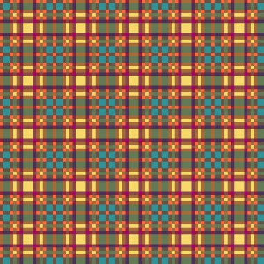 Dekoratif tartan karo desen çizimi