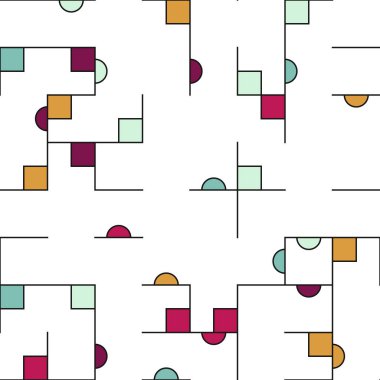 Dekoratif diyagram renkli geometrik şekiller arkaplan resimlemesi