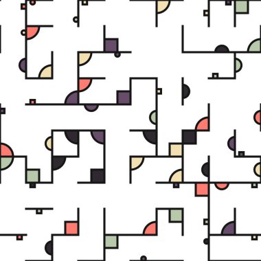 Dekoratif diyagram renkli geometrik şekiller arkaplan resimlemesi
