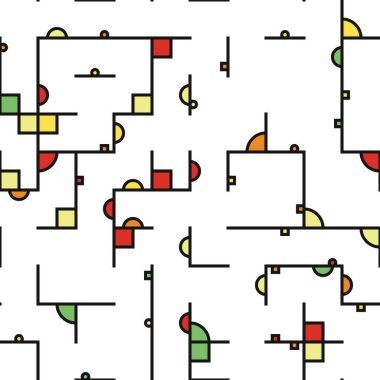 Dekoratif diyagram renkli geometrik şekiller arkaplan resimlemesi