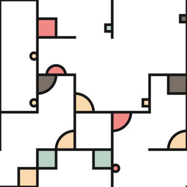 Dekoratif diyagram renkli geometrik şekiller arkaplan resimlemesi