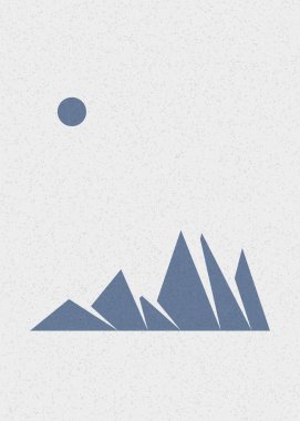 Geometrik Dağlar siluet manzara resmi