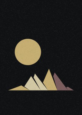 Geometrik Dağlar siluet manzara resmi