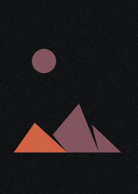 Geometrik Dağlar siluet manzara resmi