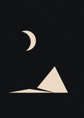 Geometrik Dağlar siluet manzara resmi