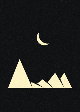 Geometrik Dağlar siluet manzara resmi