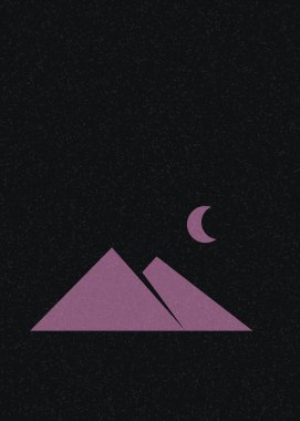 Geometrik Dağlar siluet manzara resmi