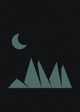 Geometrik Dağlar siluet manzara resmi