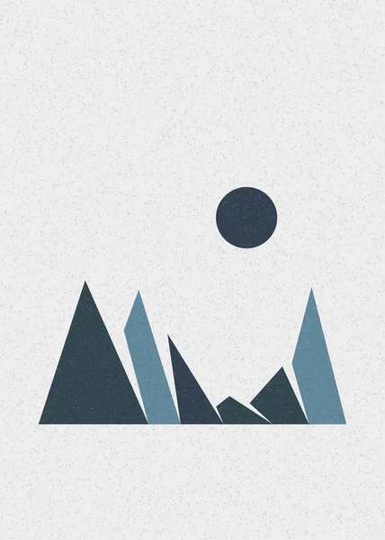 Montagnes Géométriques Silhouette Paysage Affiche Illustration — Image vectorielle