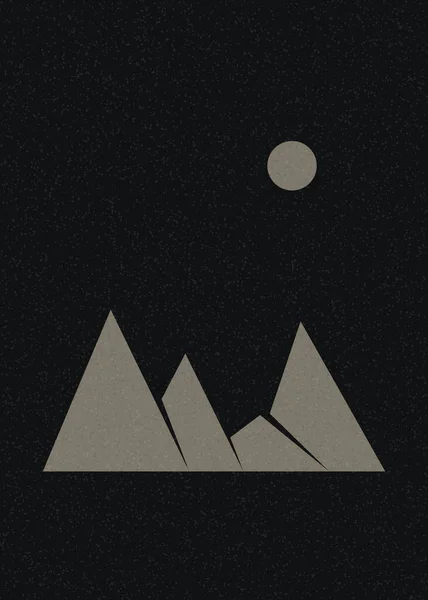 Geometrische Berge Silhouette Landschaft Kunst Plakat Illustration — Stockvektor