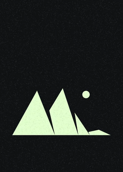 Geometrische Berge Silhouette Landschaft Kunst Plakat Illustration — Stockvektor