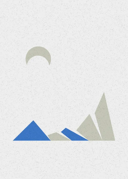 Montañas Geométricas Silueta Paisaje Arte Cartel Ilustración — Archivo Imágenes Vectoriales